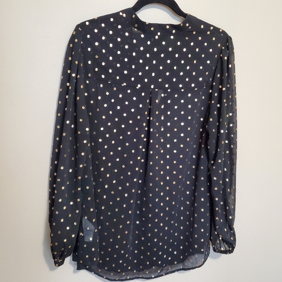 ✨️2/$20 Long-Sleeve Gold Dot Blouse - Picture 4 of 5